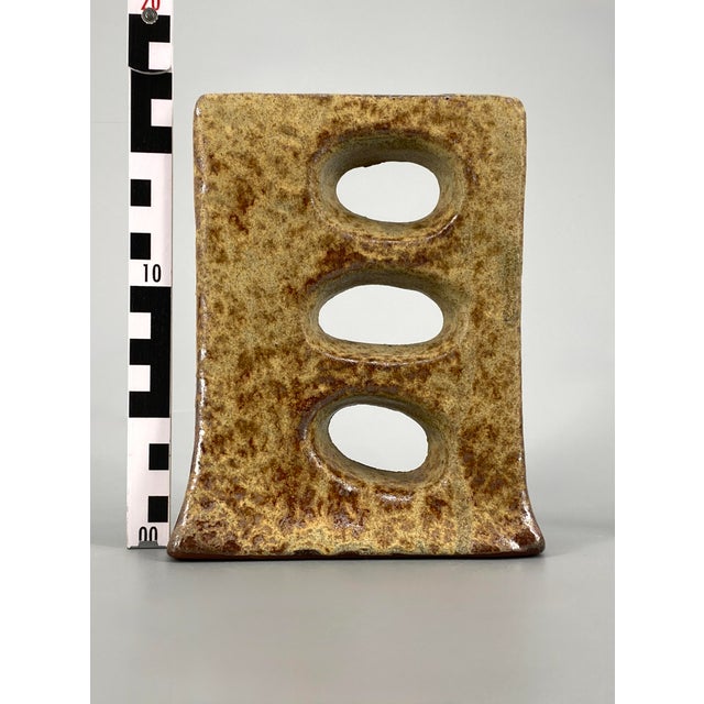 Brutalist Ceramic Vase with Glossy Fat Lava Glaze, 1970s For Sale - Image 9 of 10