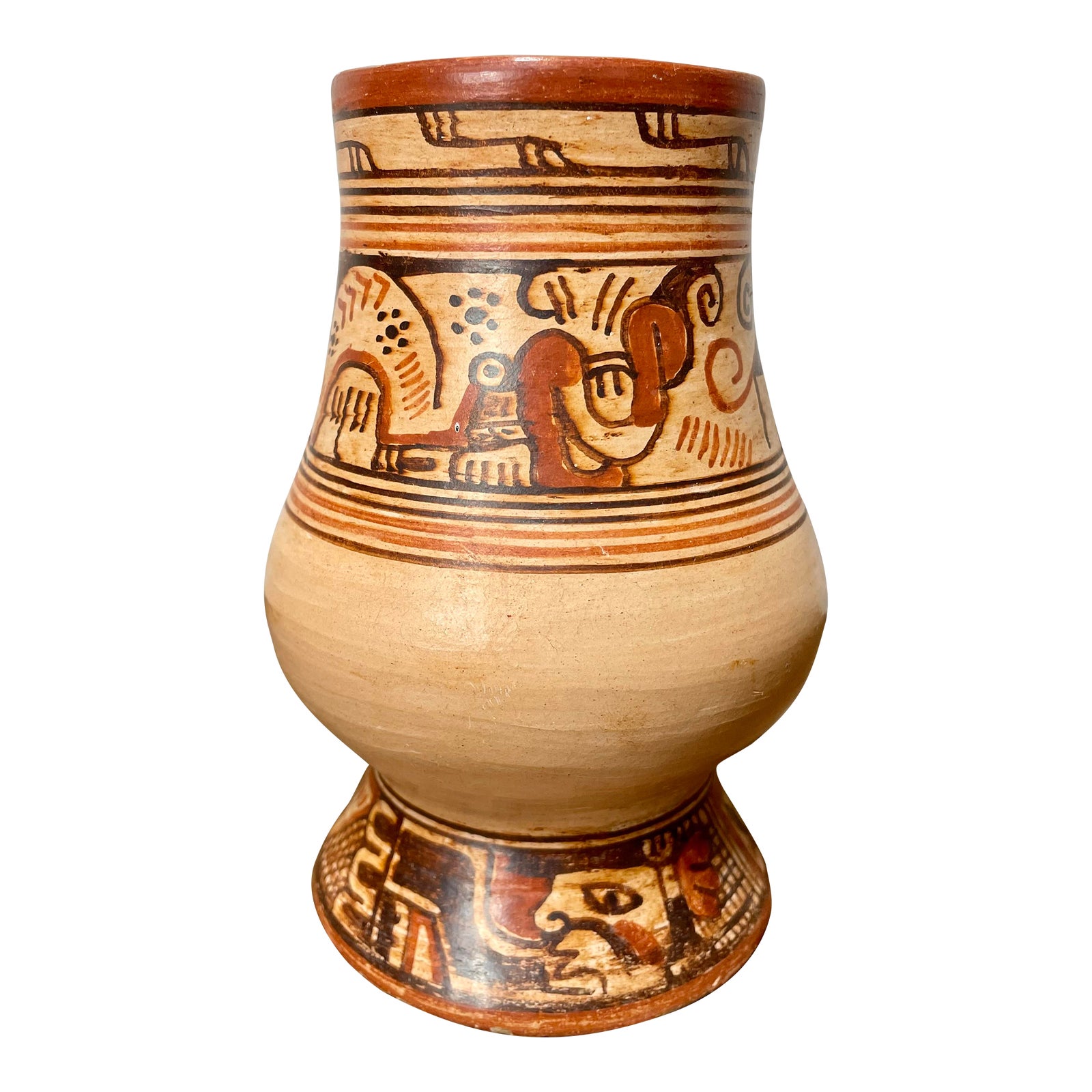 Vintage Aztec Mayan Latin American Terra Cotta Pottery Vessel Chairish