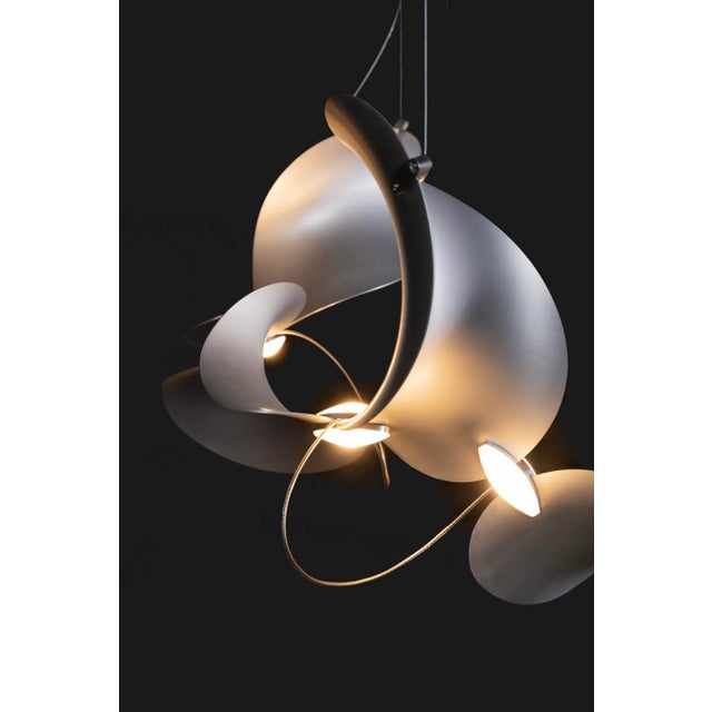 Silver Dune 10 Cluster Pendant Light with Silver Anodized Shades by Daniel Becker For Sale - Image 8 of 10