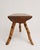 Rustic Mid-Century Rustic Wooden Stool with Bamboo Legs and Slab Top For Sale - Image 3 of 6