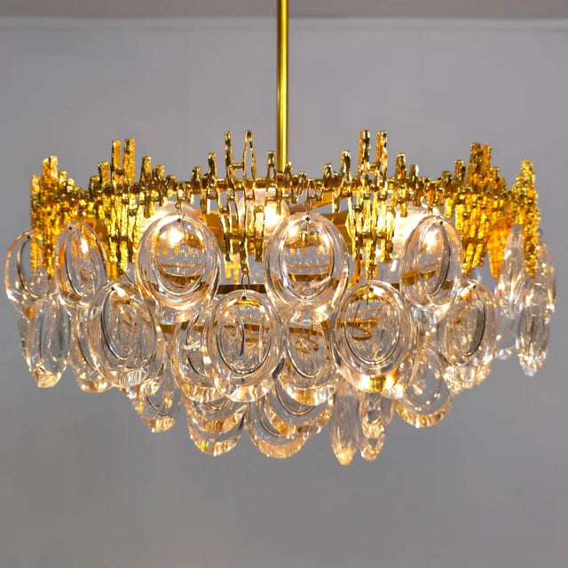 Chandelier in Brutalist Style by Christoph Palme for Palwa, 1970s For Sale - Image 9 of 13