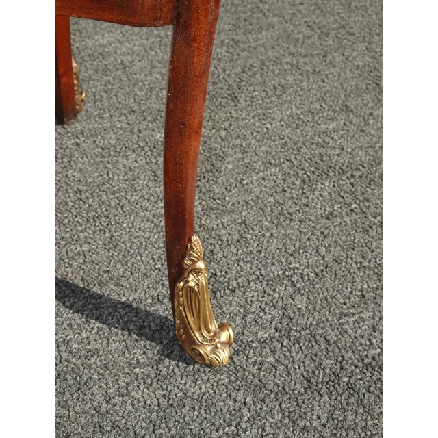 Vintage French Style Theodore Alexander Side Table W Burl Wood & Brass Hardware For Sale - Image 11 of 14