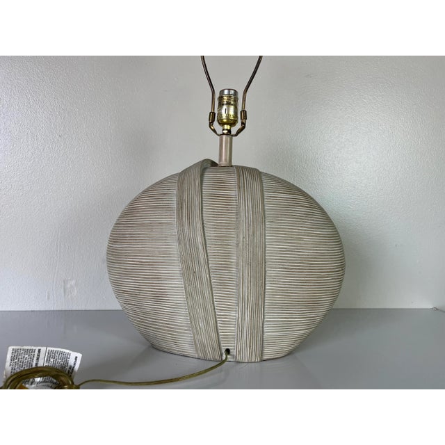 Vintage Sculptural Draped Plaster Table Lamp For Sale In Miami - Image 6 of 11