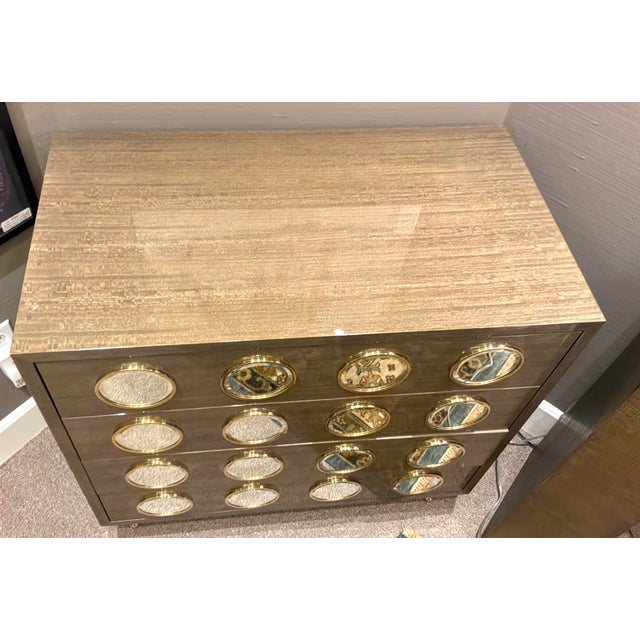 Modern Currey & Company Modern Taupe Lacquered Colette Chest of Drawers For Sale - Image 3 of 6