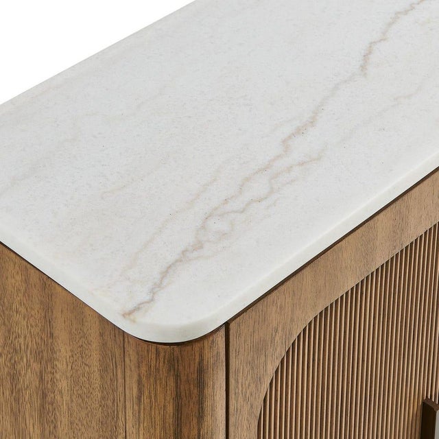 Fluted Wood Bedside Table / Nightstand For Sale In Los Angeles - Image 6 of 8