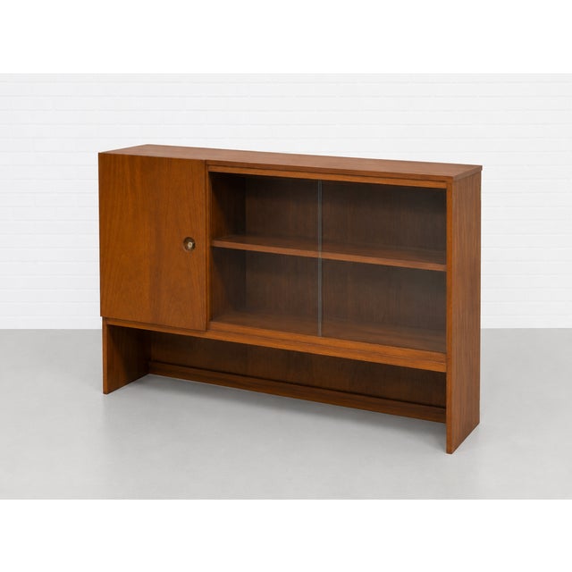 1960s Mid Century Modern Walnut Danish Bookcase / Vintage Hutch, C. 1960's For Sale - Image 5 of 10