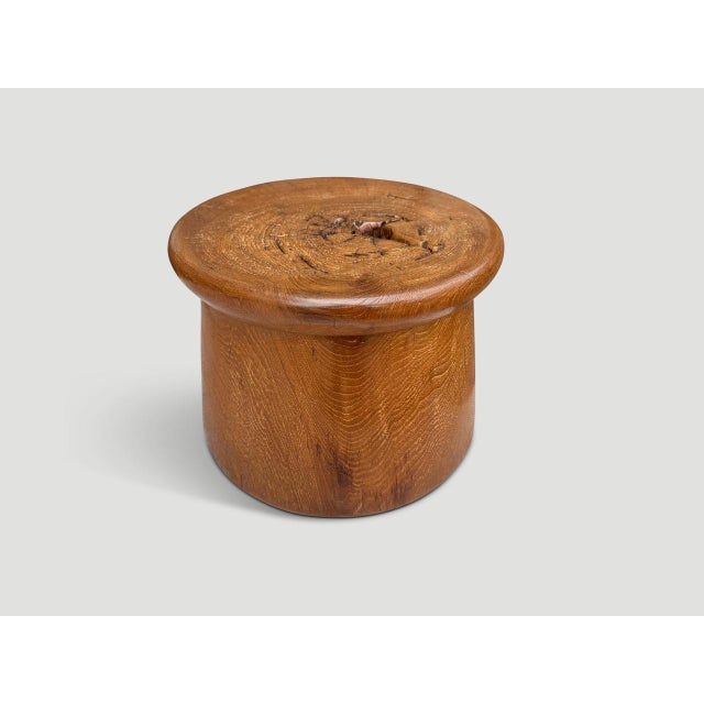 Contemporary Andrianna Shamaris Century Old Teak Wood Side Table or Stool For Sale - Image 3 of 5