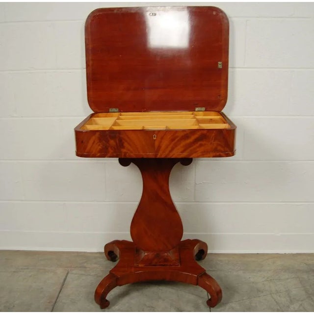 Wood Antique Swedish Karl Johan “Biedermeier” Lyre Pedestal Side Table For Sale - Image 7 of 9