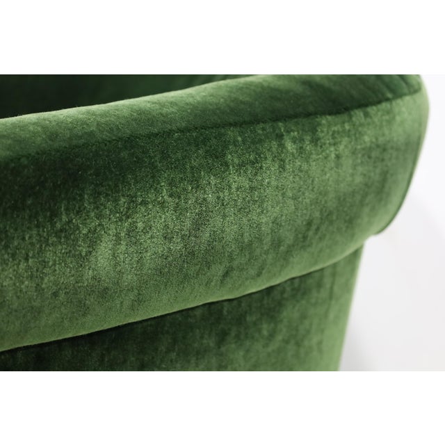 Milo Baughman Tilt Swivel Lounge Chairs in Plush Green Mohair, 1970s For Sale - Image 10 of 12