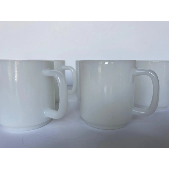 Shabby Chic Vintage 1970s Glasbake White Coffee Cups - Set of 6 For Sale - Image 3 of 11