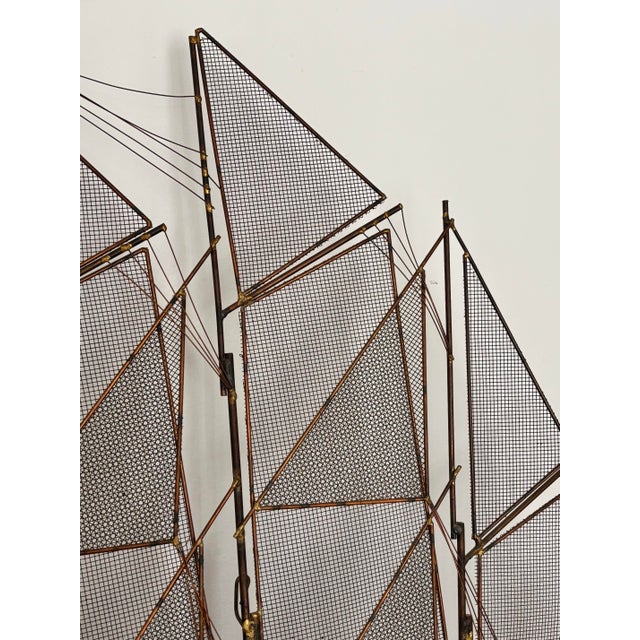 Metal 1970s Modern Copper Schooner Sailing Ship Wall Sculpture by Curtis Jeré For Sale - Image 7 of 11