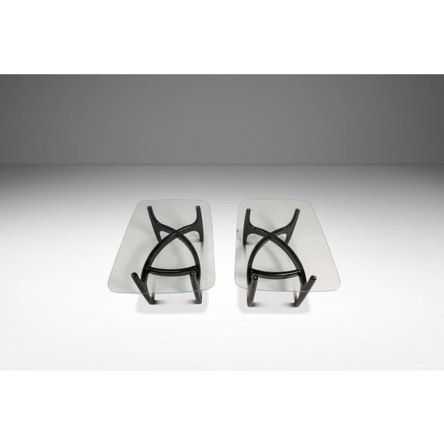 Mid-Century Modern Set of Two (2) MCM Sculptural Biomorphic Side Tables / End Tables After Adrian Pearsall for Craft Associates in Ebony, Usa, C. 1960s For Sale - Image 3 of 18