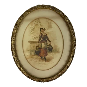 Oval Gilt Frame With Print