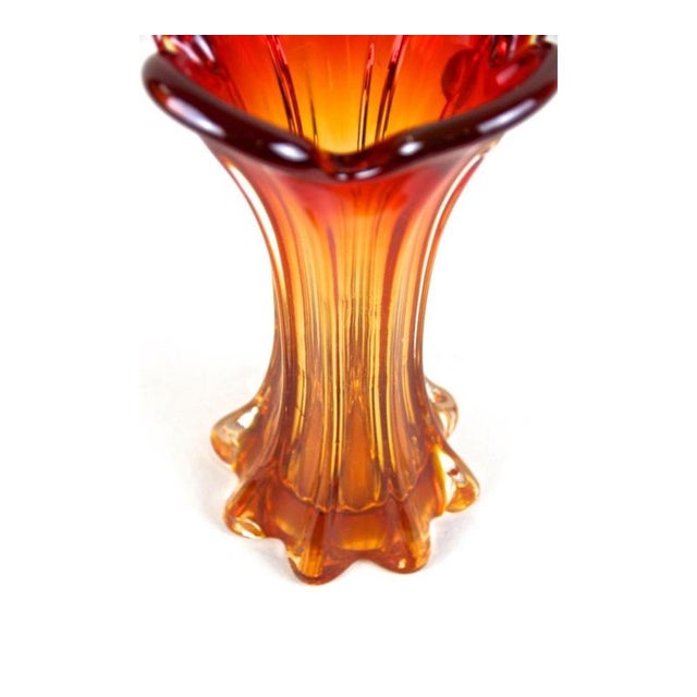 Mid-Century Red and Orange Murano Glass Vase, 1960s-1970s For Sale - Image 4 of 16