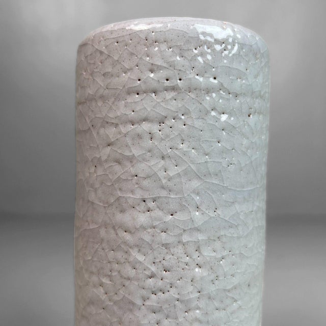 Gray Vintage Shino Ikebana Flower Vase, Japan, 1980s For Sale - Image 8 of 10