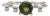 Green Tourmaline Ring W Earth Mined Diamonds in Solid 14k White Gold Round 5.5mm, Size 6.75 For Sale