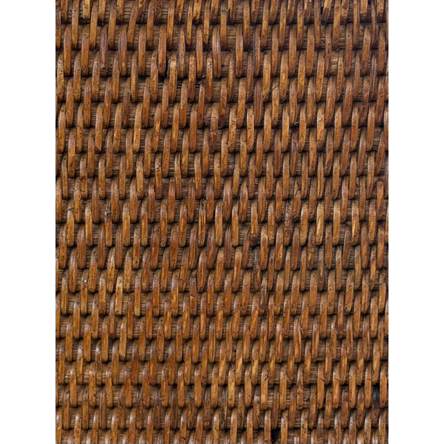 Wood Woven Rattan Magazine Basket For Sale - Image 7 of 11