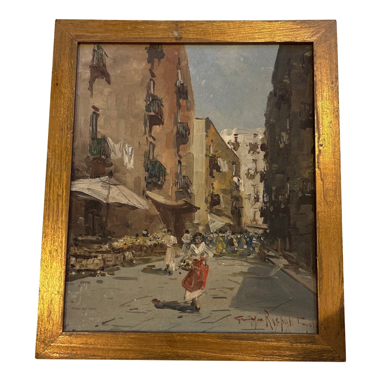 Giuseppe Rispoli Original Mid Century Painting | Chairish