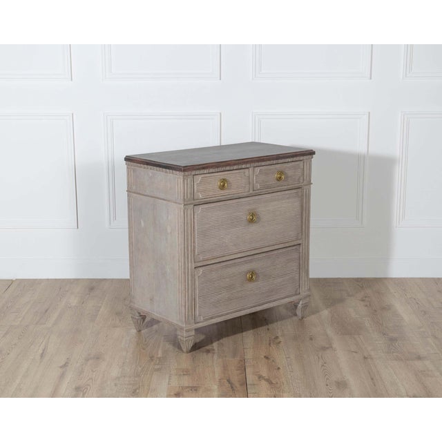 Mid 20th Century Mid 20th Century Swedish Gustavian Painted Chest of Drawers For Sale - Image 5 of 8
