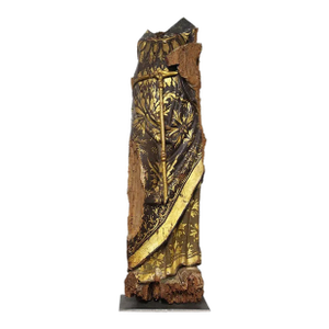 Antique Indo-Portuguese, Baroque Gold Leaf Fragment of Saint Anthony of Padua