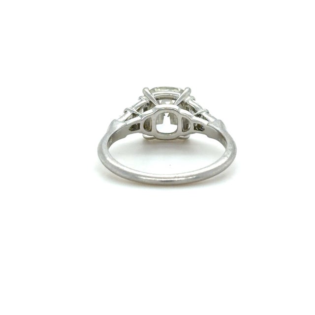 2.70 Carat Cushion Brilliant Cut Diamond Engagement Ring, Size 6.75 For Sale - Image 4 of 7