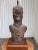 Wood Vintage African Benin-Style Bronze Royal Bust Sculpture For Sale - Image 7 of 14