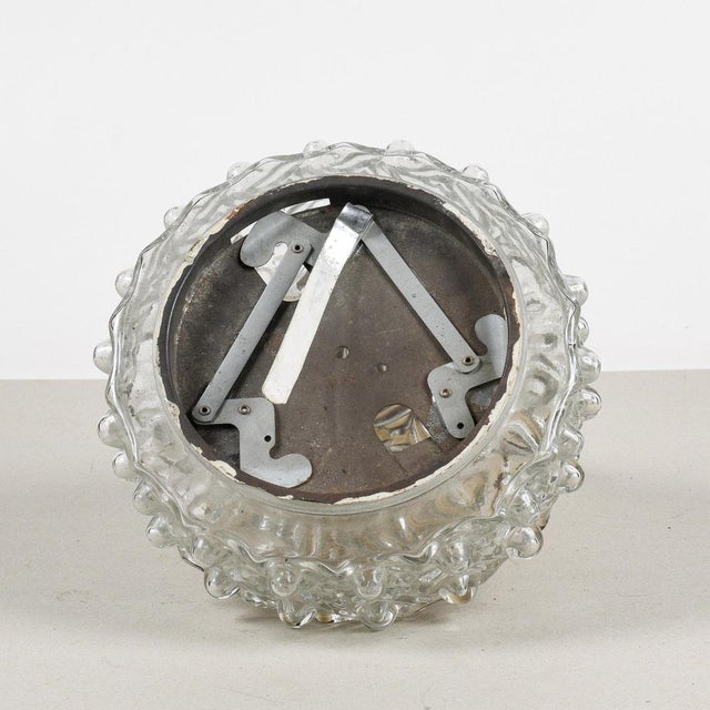 Metal Mid-Century Worked Glass Ceiling Light For Sale - Image 7 of 8