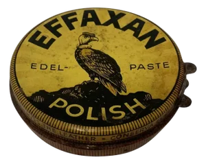 Vintage Effaxan Shoe Polish Tin: Vulture Litho, c. 1930s