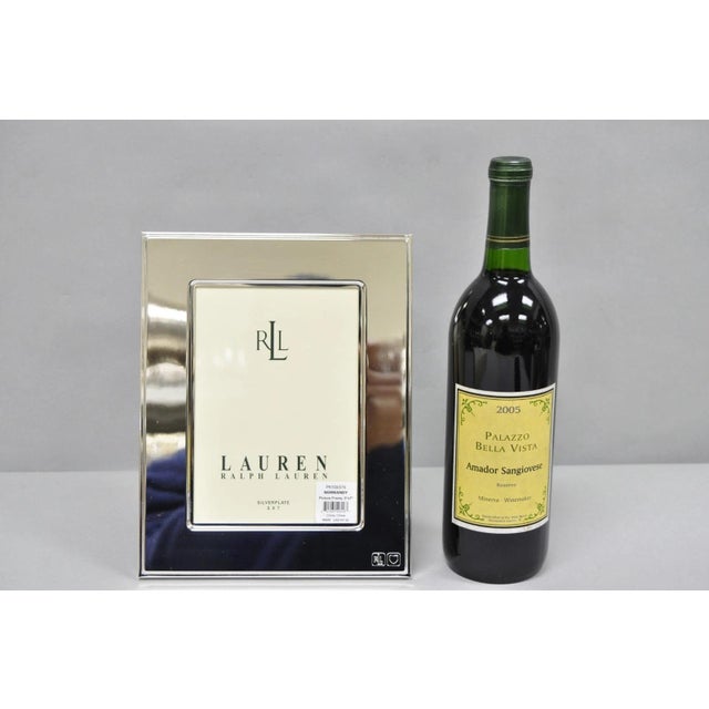 Lauren, Ralph Lauren Silver Plated Normandy Modern 5x7 Photo Picture Frame with RL Hallmark and Shield with Glass Front...