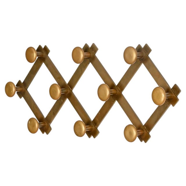 Italian Expandable Brass Coat Rack by Luigi Caccia Dominioni, Italy, 1960s For Sale - Image 12 of 12