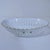 Vintage Bavarian white porcelain oval-shape bowl with delicate openwork design and two hand-painted green ginkgo leaves....