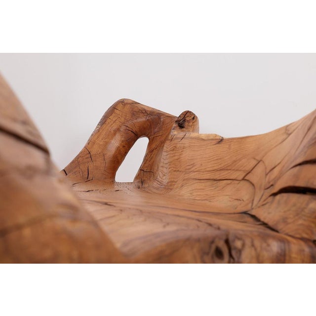 Carved Wood Bench by Logniture For Sale - Image 9 of 18
