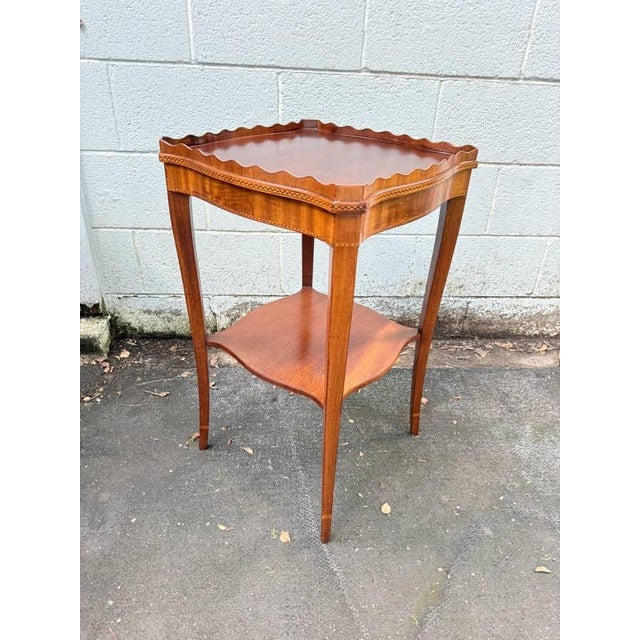 Early 20th Century Edwardian Style Scalloped Top Tray Table. For Sale - Image 10 of 14