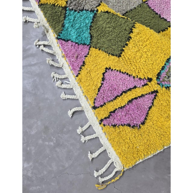 2020s Tribal Moroccan Yellow Rug - 8.3 X 6.2 Ft For Sale - Image 5 of 8