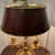 French French Brass Bouillotte Lamp With Red Tole Shade For Sale - Image 3 of 5