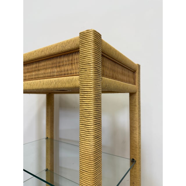 Mid Century Henry Link Wicker Etagere With Storage For Sale In Miami - Image 6 of 12