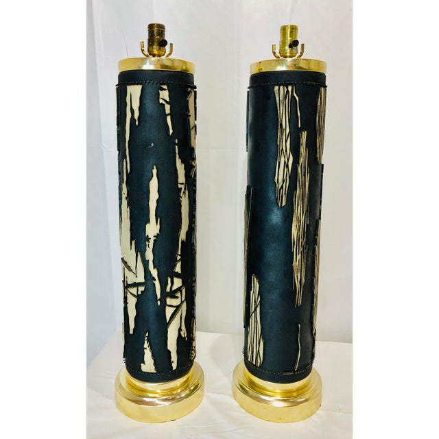 Early 20th Century Wallpaper Roller Table Lamps a Pair Chairish