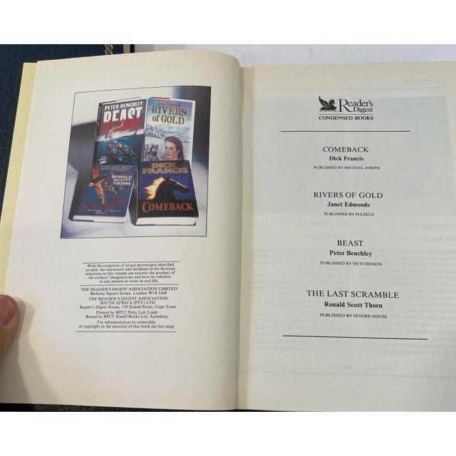 Blue Vintage Leather Bound Readers Digest Best Seller Books - Set of Two For Sale - Image 8 of 10