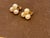 Tripod Pearl Stud Earring With Tiny Diamond in 14 Karat Yellow Gold For Sale - Image 4 of 8