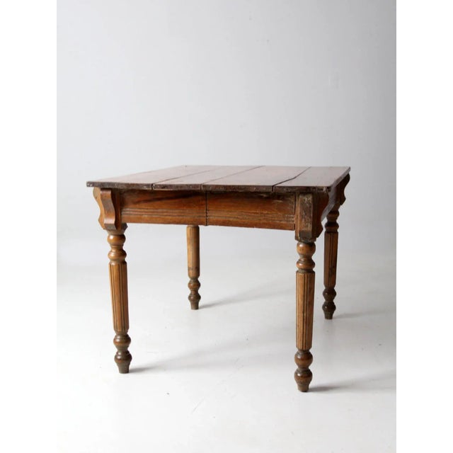 Brown Antique Wooden Table For Sale - Image 8 of 13