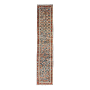 Antique Senneh Persian Runner With All-Over Design in Earthy Tones 3'1 X 15'8