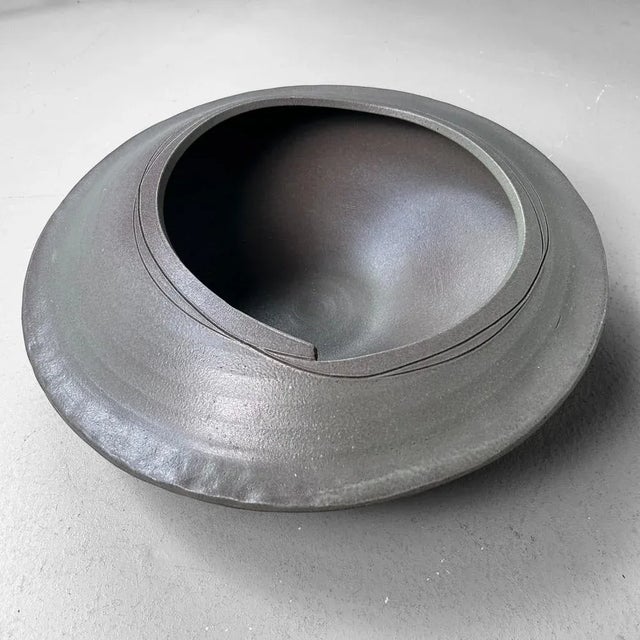 Mid-Century Modern Large Studio Pottery Ceramic Ikebana Bowl, Japan, 1970s For Sale - Image 3 of 18