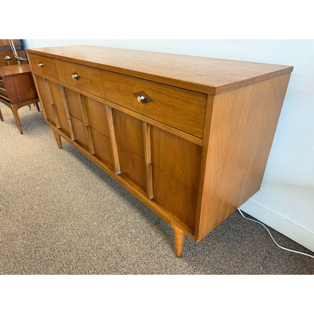 Mid-Century Modern Mid Century Modern Walnut Nine Drawer by Basic Witz For Sale - Image 3 of 12