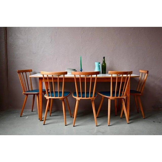 Large Mid-Century Symmetrical Worktop Table, France, 1950s For Sale - Image 4 of 18