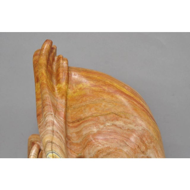 Late 20th Century Vintage Seymour Shuren Modern Pink Carved Marble Abstract Panther Cat Sculpture For Sale - Image 5 of 18