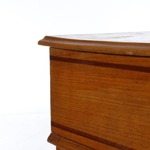 Antique Faux Painted Chestnut Lift Top 2-Door Stenciled Commode Circa 1890 For Sale - Image 15 of 18