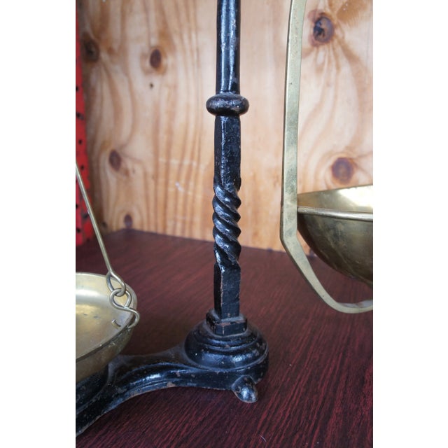 Antique Bayliss & Co 19th Century English Brass Apothecary Counter Scale Balance For Sale - Image 6 of 11