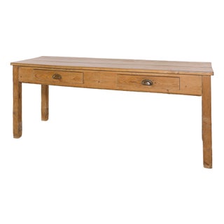 Antique Pine Farmhouse Table With Two Drawers | Circa 1880 For Sale