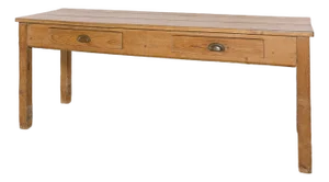 Antique Pine Farmhouse Table With Two Drawers | Circa 1880