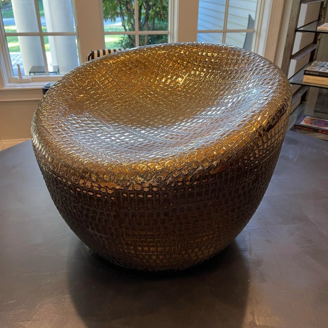 Ceramic 1980s Modern Ceramic Textured Stool, Two Available For Sale - Image 7 of 11